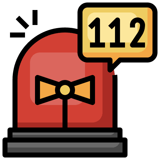 Siren 112 emergency call help icon