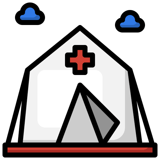 Tent hospital camp healthcare and medical icon
