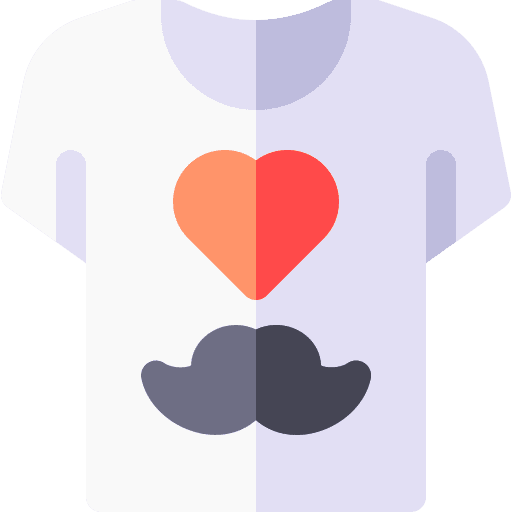 Tshirt garment moustache heart icon Tshirt garment moustache heart icon