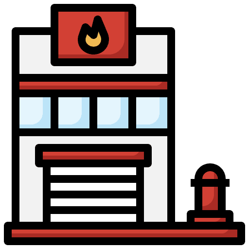 Fire station firefighters architecture and city buildings icon Fire station firefighters architecture and city buildings icon