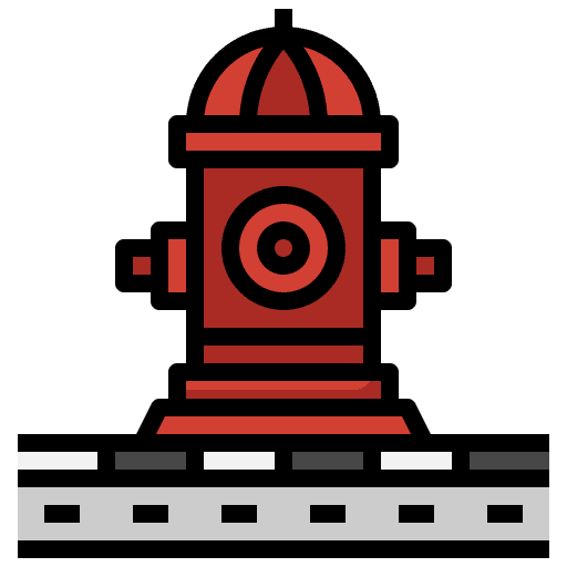 Hydrant architecture and city firefighter security icon Hydrant architecture and city firefighter security icon