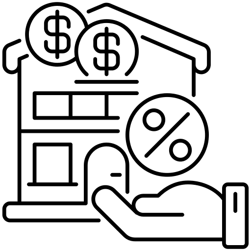 Mortgage loan service housing building icon Mortgage loan service housing building icon