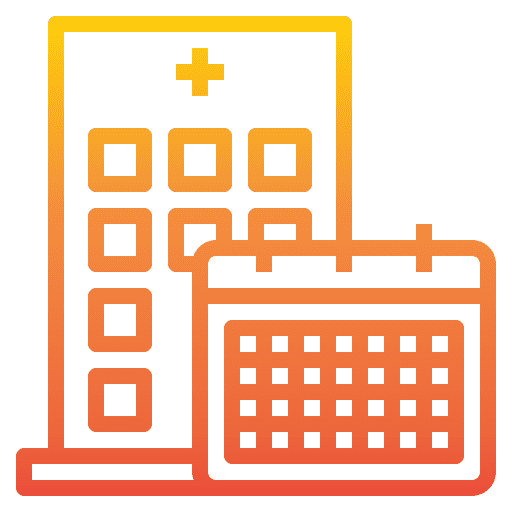 Hospital schedule time and date calendar icon Hospital schedule time and date calendar icon