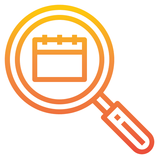 Zoom loupe schedule search icon Zoom loupe schedule search icon