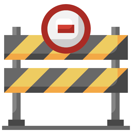 Barrier barrier blocked road sign icon Barrier barrier blocked road sign icon
