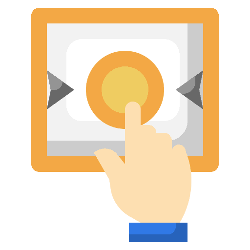 Press hand button security icon Press hand button security icon