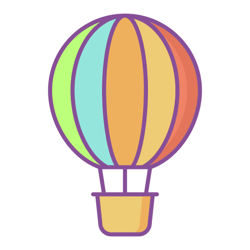 Hot air balloon adventure trip holidays icon