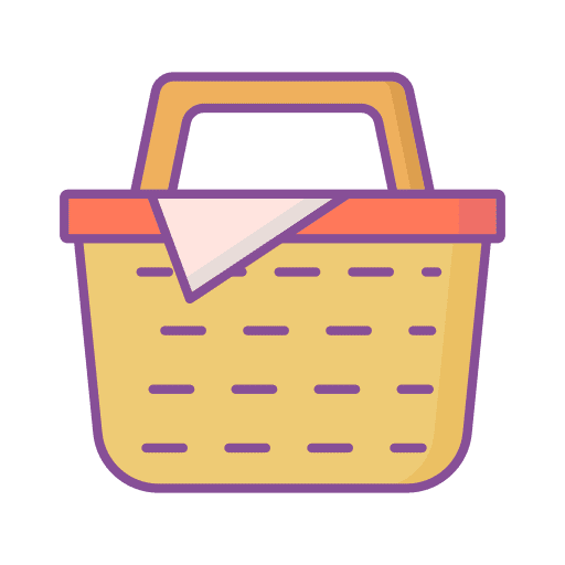 Picnic basket spring holidays food icon Picnic basket spring holidays food icon