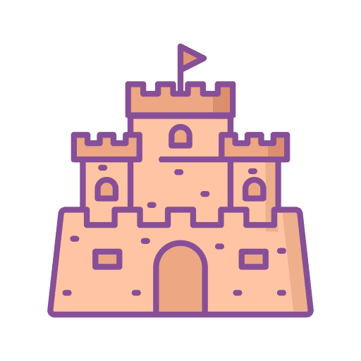 Sand castle summertime childhood buildings icon Sand castle summertime childhood buildings icon