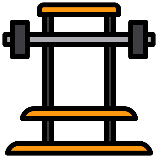 Gym bench sports and competition machine icon