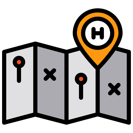 Map travel hotel gps icon