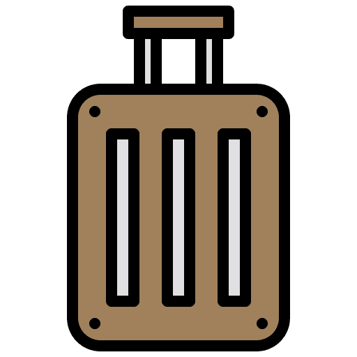 Luggage holidays baggage trolley icon
