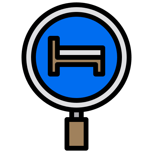 Search sign hotel search icon