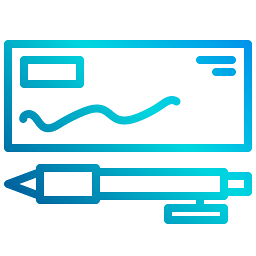 Cheque business and finance writing tool bank check icon Cheque business and finance writing tool bank check icon
