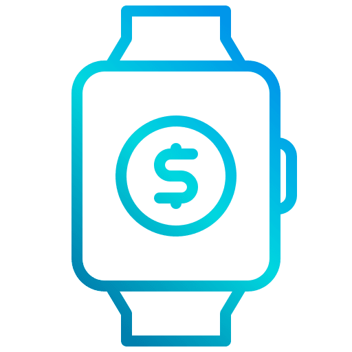 Smartwatch corporate cash finance icon Smartwatch corporate cash finance icon