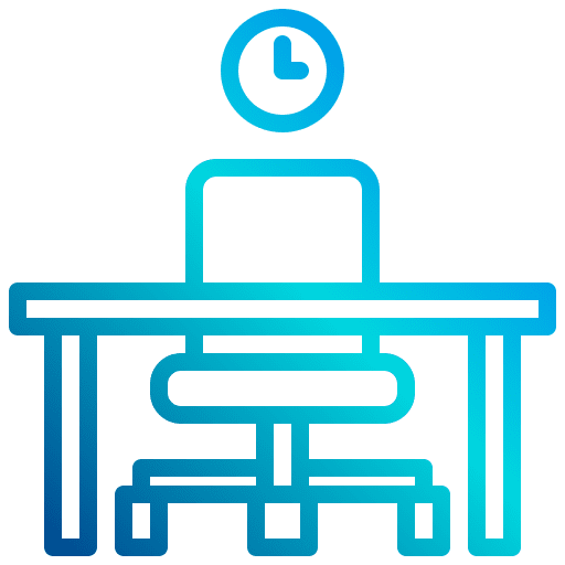 Desk furniture and household desk chair icon Desk furniture and household desk chair icon