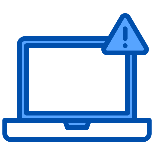 Laptop alert computer notification icon Laptop alert computer notification icon