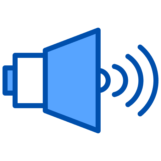 Speaker notifications mobile phone features icon Speaker notifications mobile phone features icon