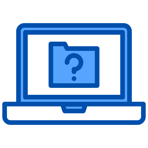 Question interface notification laptop icon Question interface notification laptop icon