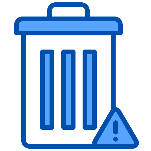 Trash warning sign alert ui icon Trash warning sign alert ui icon