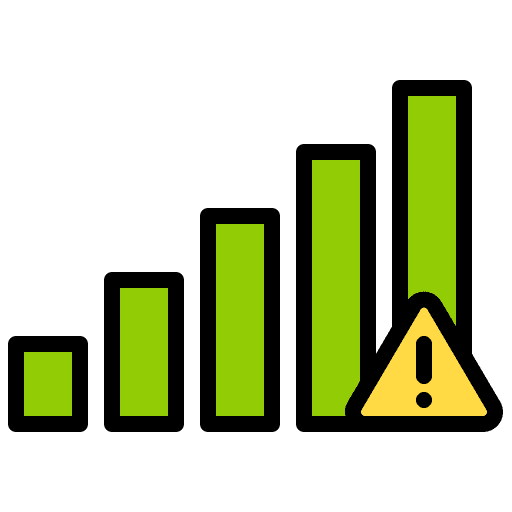 Signal warning sign disconnect notification icon Signal warning sign disconnect notification icon