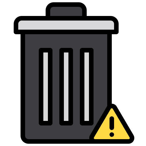 Trash ui alert warning sign icon Trash ui alert warning sign icon