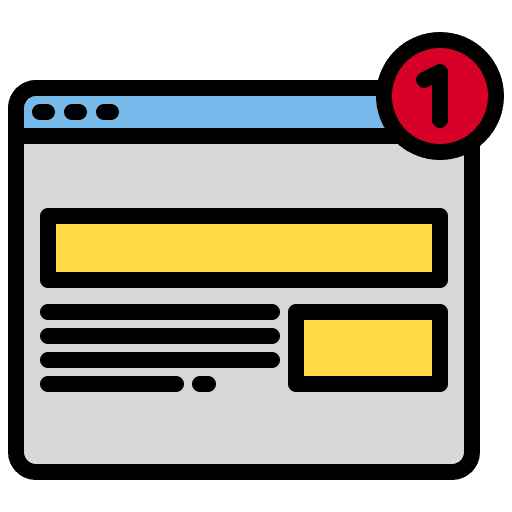 Website notification web page communications icon Website notification web page communications icon