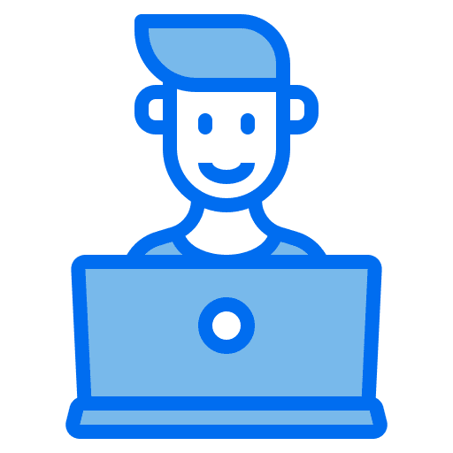 Man user working technology icon Man user working technology icon