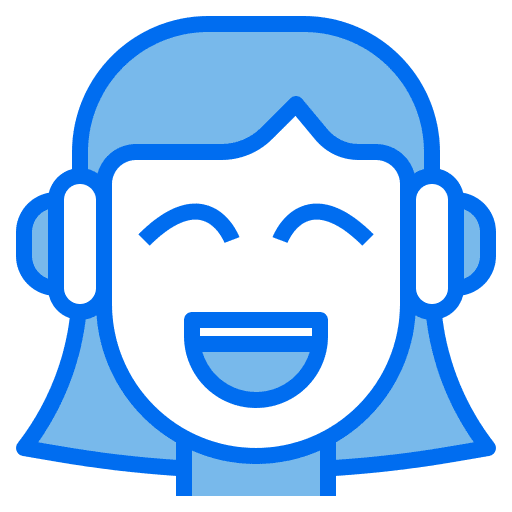 Headset electronics headset woman icon Headset electronics headset woman icon