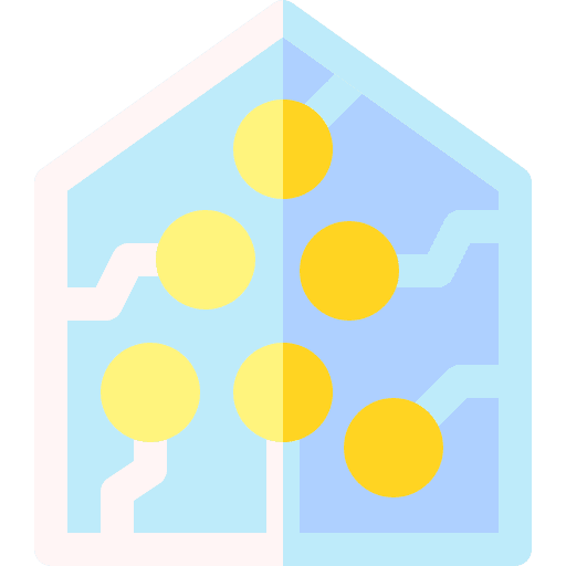 Smart greenhouse connection networking building icon Smart greenhouse connection networking building icon