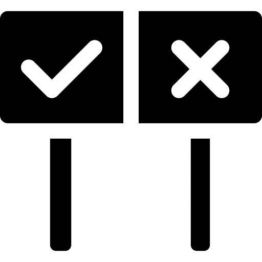 Yes or no democracy vote check icon