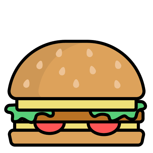 Hamburger food and restaurant hamburger junk food icon