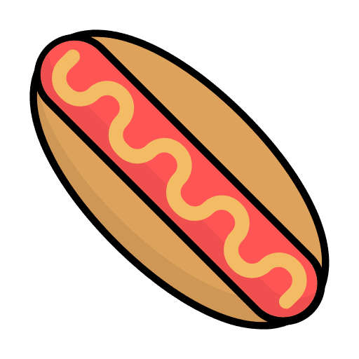 Hot dog fast food mustard hot dog icon