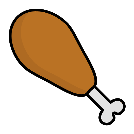 Chicken leg food and restaurant turkey leg lunch icon Chicken leg food and restaurant turkey leg lunch icon