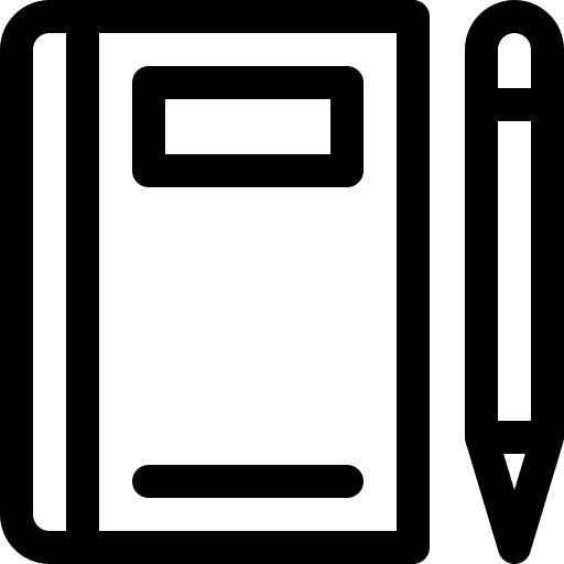 Notebook school material pen writing tool icon