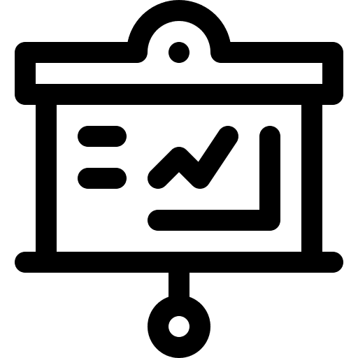 Projector screen projection business and finance analysis icon
