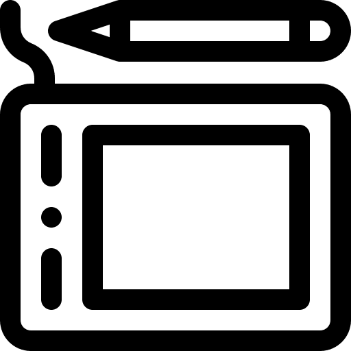 Tablet pen tablet device icon