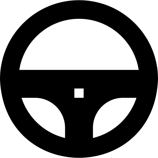 Steering wheel driving sport transportation icon