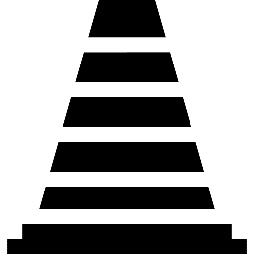 Cone security traffic under construction icon