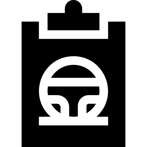 Driving test vehicle checklist learning icon