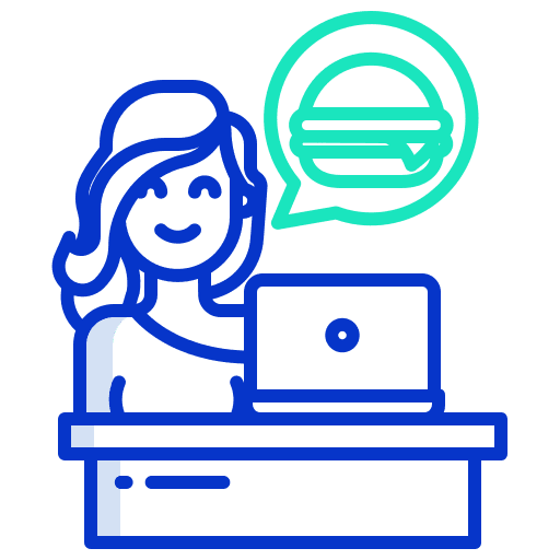 Consult food and restaurant online assistance consult icon Consult food and restaurant online assistance consult icon