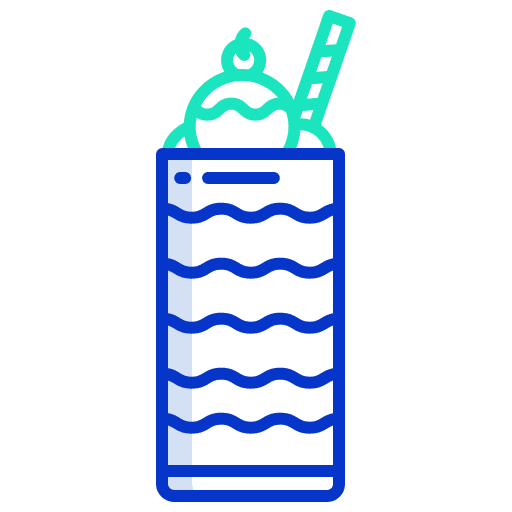 Ice cream refreshment beverage straw icon Ice cream refreshment beverage straw icon