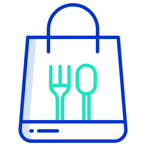 Lunch bag take away packaging meal icon
