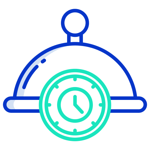 Time meal food and restaurant waiting icon