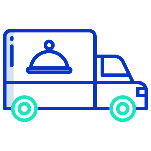 Delivery truck food and restaurant food tra icon Delivery truck food and restaurant food tra icon