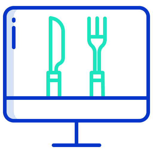 Dinner restaurant food and restaurant online icon Dinner restaurant food and restaurant online icon