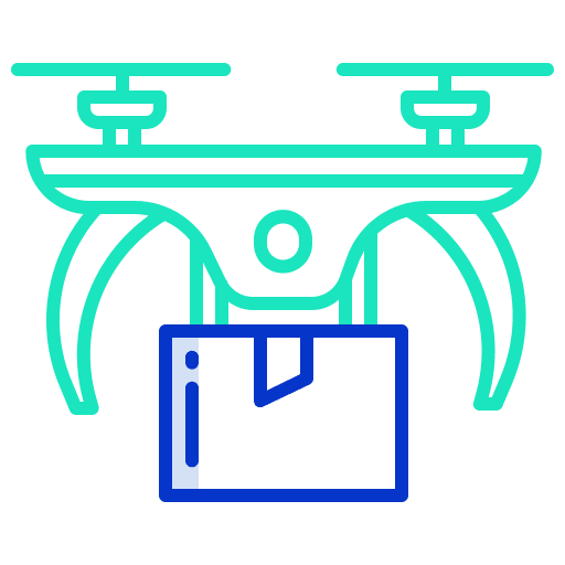 Drone aerial drone delivery food delivery icon Drone aerial drone delivery food delivery icon