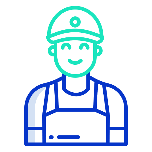 Waiter staff fast food short hair icon Waiter staff fast food short hair icon