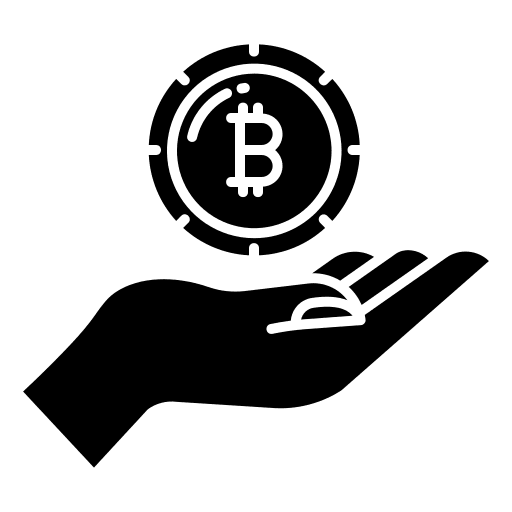 Bitcoin business and finance pay hand icon