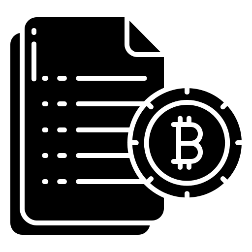 Document file cryptocurrency invoice icon